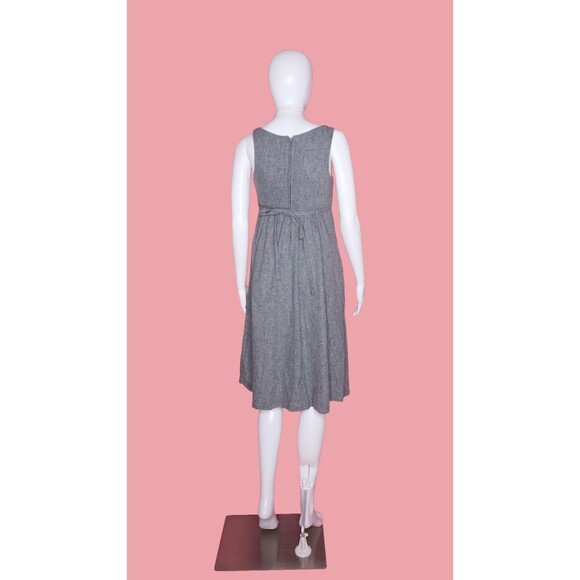 1970s Gray PINAFORE Style Sleeveless Dress with Pockets. Extra Small-Small - Picture 5 of 9